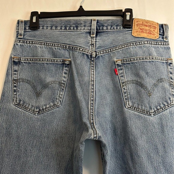 Vintage Levi’s 550 Jeans Men’s 36x32 Blue Relaxed Fit Baggy Denim 90s Distressed - Picture 6 of 13